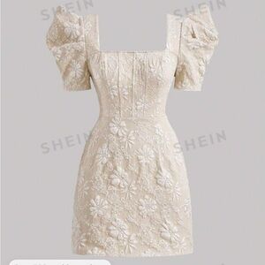 Cute beige white dress